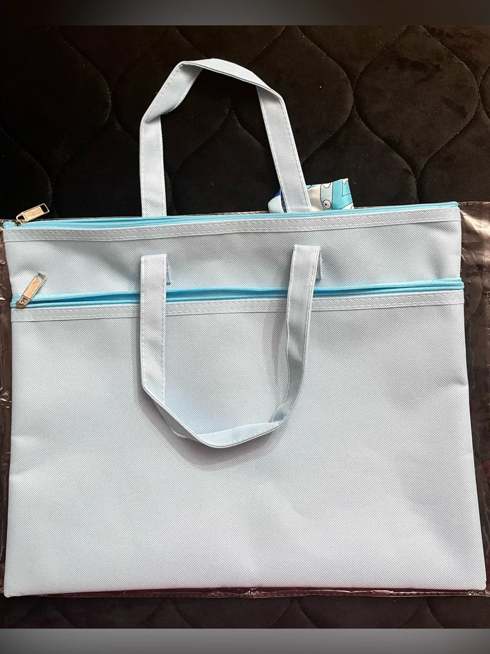 3 Pocket Zipper School, Office or Laptop Tote w/ Handles, FREE Scarf Included
